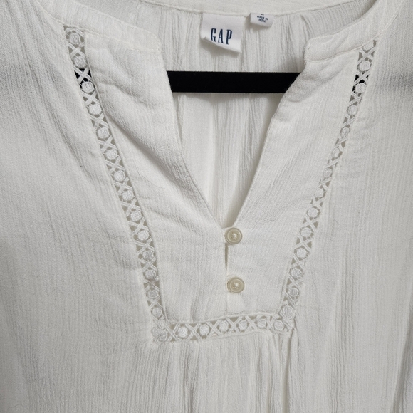 Gap Peasant Top Women's Size Large Crochet Lace - Picture 4 of 11
